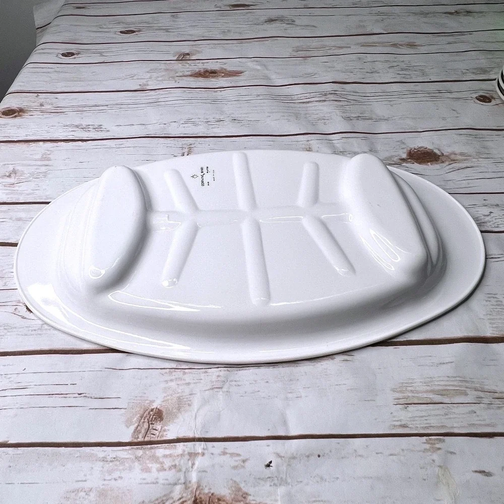 Corning Ware P-19 Platter White Blue Cornflower Tree and Well 16 inch